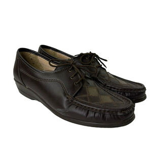 Volks Walker Luftpolster Leather Lace up loafer with argyle pattern